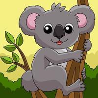 koala djur färgad tecknad illustration vektor