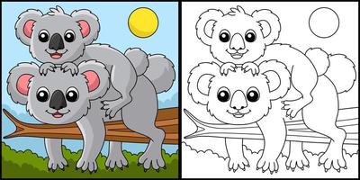 koala mit einer babyfarbseitenillustration vektor