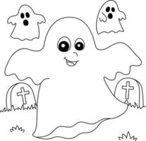 Gespenster-Halloween-Malvorlagen für Kinder vektor