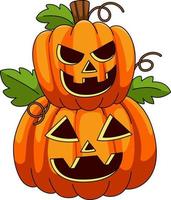 Halloween 2 Ebenen Kürbis Cartoon farbige Cliparts vektor