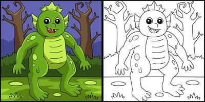Sumpf Monster Halloween Malvorlagen Illustration vektor