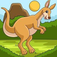 känguru djur färgad tecknad illustration vektor