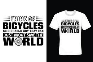 cykel t-shirt design, vintage, typografi vektor