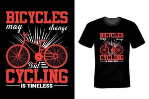 Fahrrad-T-Shirt-Design, Vintage, Typografie vektor