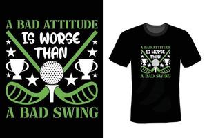 golf t-shirt design, vintage, typografi vektor