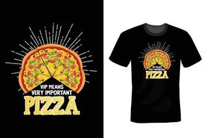 pizza t-shirt design, vintage, typografi vektor