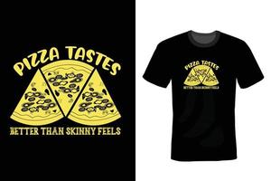 pizza t-shirt design, vintage, typografi vektor