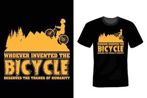 Fahrrad-T-Shirt-Design, Vintage, Typografie vektor