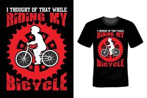 Fahrrad-T-Shirt-Design, Vintage, Typografie vektor