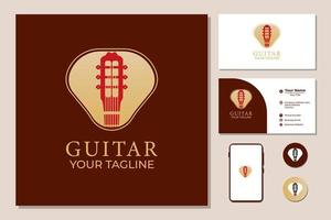 akustische gitarre minimalistisches logo design vektorgrafik vektor