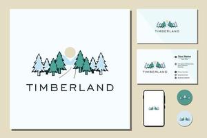 hemlock trees logotyp design vektor