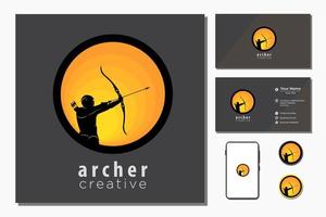 Archer logotyp mall design vektor, emblem, designkoncept, kreativ symbol, ikon vektor