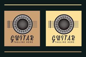 akustische gitarre minimalistisches logo design vektorgrafik vektor