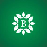 bokstaven b blommig monogram logotyp vektor
