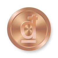 Bronze-Dong-Münzen-Konzept der Internet-Web-Währung vektor