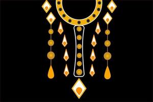 traditionelles geometrisches ethnisches Muster, gestickte Halskette für Frau vektor