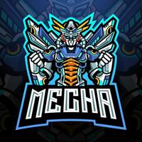 mecha esport logo maskottchen design vektor