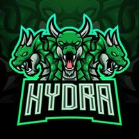 hydra esport logotyp maskot design vektor