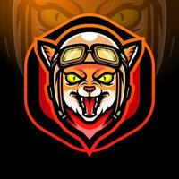 maskotdesignen för kattens esport-logotyp vektor