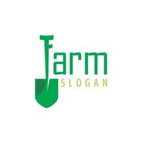 Farm-Logo mit Schaufelsymbol vektor