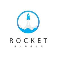 raketuppskjutning, resor och startlogotyp vektor