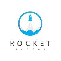 Raketenstart, Reise- und Startup-Logo vektor