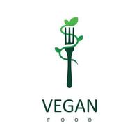 vegansk mat logotyp design vektor