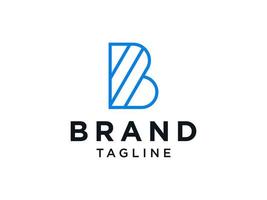 logotyp för bokstaven b. blå form med negativt utrymme högerpil inuti isolerad på vit bakgrund. användas för företags- och varumärkeslogotyper. platt vektor logotyp designmall element.