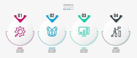Infografik-Vorlage Geschäftskonzept mit Schritt. vektor