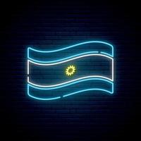 Neonflagge von Argentinien. vektor