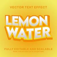 redigerbar text effekt citron vatten text stil premium vektor