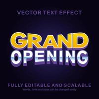 editierbarer Texteffekt Grand Opening Textstil Premium-Vektor vektor