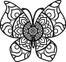 Schmetterlings-Mandala, Design für Becher, T-Shirts, Wandkunst. vektor