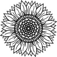 solros mandala, design för muggar, tshirt vektor