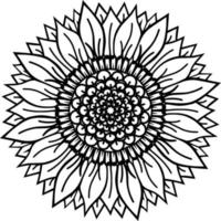 Sonnenblumen-Mandala, Design für Tassen, T-Shirt vektor