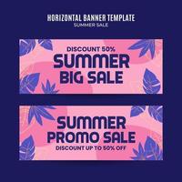 Happy Summer Sale Web Banner für Social Media horizontales Poster, Banner, Raumfläche und Hintergrund vektor