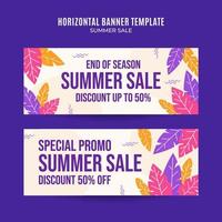 Happy Summer Sale Web Banner für Social Media horizontales Poster, Banner, Raumfläche und Hintergrund vektor