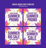 Happy Summer Sale Web Banner für Social Media Square Poster, Banner, Space Area und Hintergrund vektor