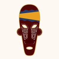 ethnischer afrikanischer stammesmaskenmusterhintergrund. Voodoo-Schamane-Maske für Designkarte, T-Shirt-Druck, Einladung, Party-Flyer etc vektor