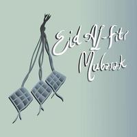 vektor illustration av en glad eid al-fitr gratulationskort för muslimer