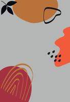 vektorillustration mit farben im boho-stil. abstrakte aquarellgeometrische formen des gleichgewichts, pflanzen. design für cover, tapeten, postkarten, soziale netzwerke, dekor. vektor