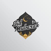 einfache glückliche eid mubarak grußvorlage vektor