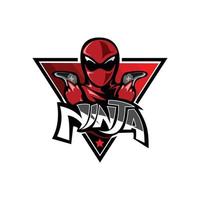 ninja maskot logotyp vektor