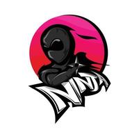 ninja maskot logotyp vektor