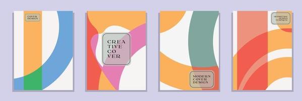 Erstellen Sie für Unternehmensidentifikation, Branding, Social Media-Werbung und Verkaufsförderung kreative Cover, Layouts oder Poster in einem modernen Minimalstil. Vorlage für ein modernes Cover-Design mit bunten vektor