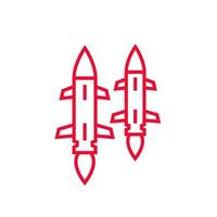 ballistiska missiler ikon på vitt vektor