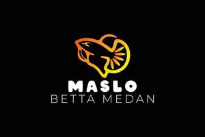 Betta-Fisch-Logo-Design vektor