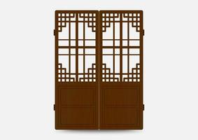 traditionelles koreanisches ornamentrahmenmuster. Set aus antiken Dekorationskunst für Türen und Fenster. Silhouette-Vektor-Illustration. vektor