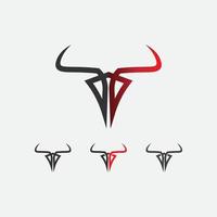 Bull Buffalo Head Set Kuh Tier Maskottchen Logo Design Vektor für Sport Horn Büffel Tier Säugetiere Kopf Logo Wild Matador