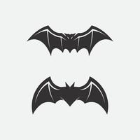 Fledermauslogo Tier und Vektor, Flügel, Schwarz, Halloween, Vampir, Gothic, Illustration, Design Fledermausikone vektor